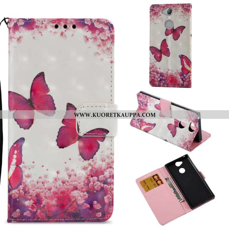 Kuori Sony Xperia Xa2, Kuoret Sony Xperia Xa2, Kotelo Sony Xperia Xa2 Nahkakuori Salkku Valkoinen