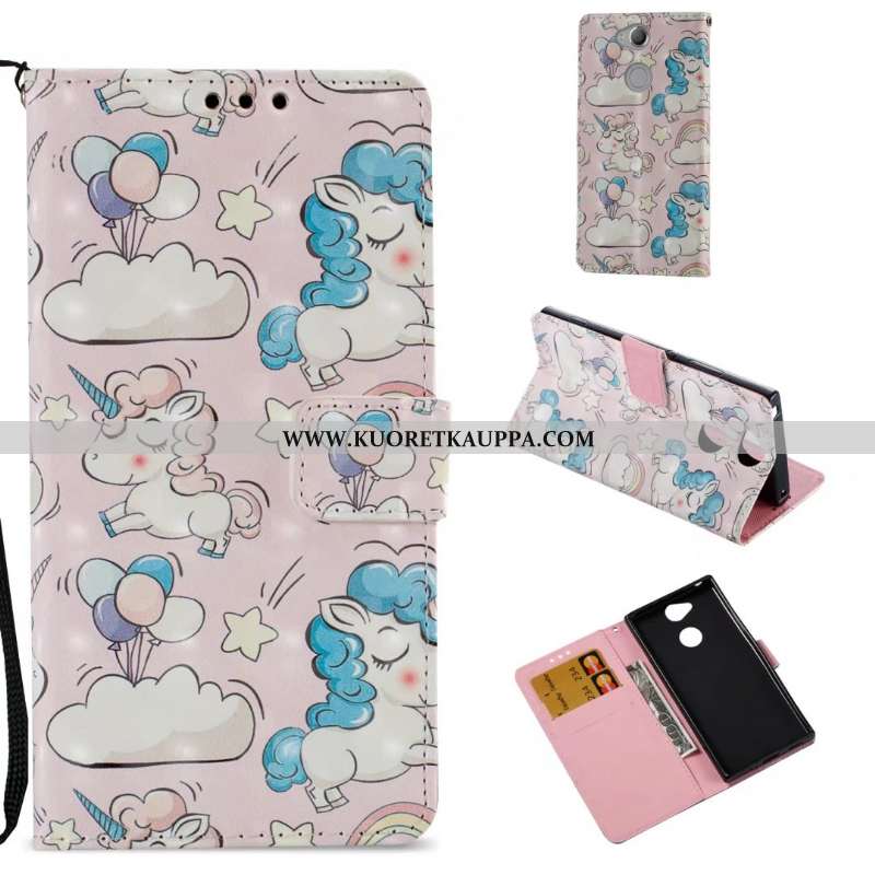 Kuori Sony Xperia Xa2, Kuoret Sony Xperia Xa2, Kotelo Sony Xperia Xa2 Nahkakuori Salkku Valkoinen