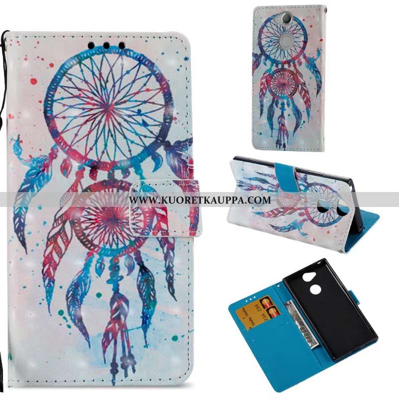 Kuori Sony Xperia Xa2, Kuoret Sony Xperia Xa2, Kotelo Sony Xperia Xa2 Nahkakuori Salkku Valkoinen