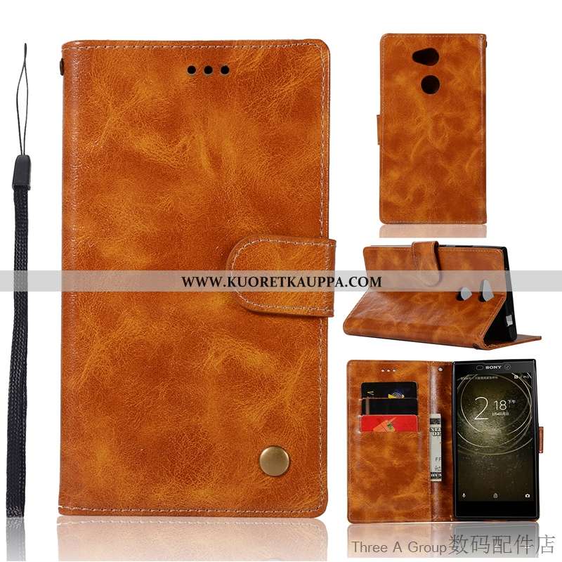 Kuori Sony Xperia Xa2, Kuoret Sony Xperia Xa2, Kotelo Sony Xperia Xa2 Vuosikerta Suojaus Nahkakuori 