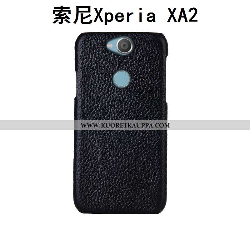 Kuori Sony Xperia Xa2, Kuoret Sony Xperia Xa2, Kotelo Sony Xperia Xa2 Ylellisyys Aito Nahka Tummansi