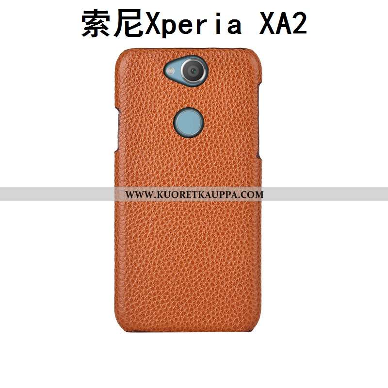 Kuori Sony Xperia Xa2, Kuoret Sony Xperia Xa2, Kotelo Sony Xperia Xa2 Ylellisyys Aito Nahka Tummansi