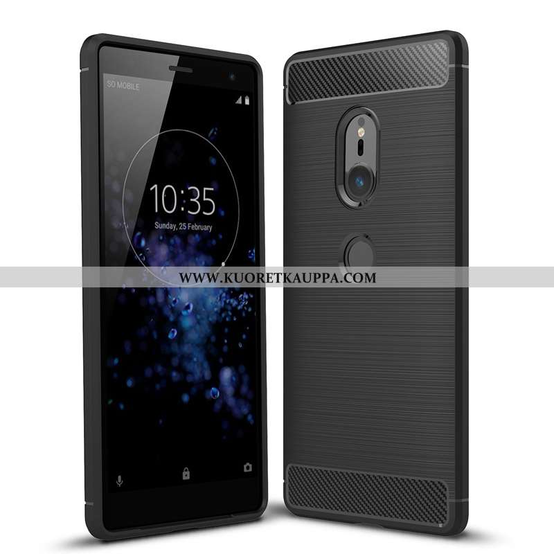 Kuori Sony Xperia Xz2, Kuoret Sony Xperia Xz2, Kotelo Sony Xperia Xz2 Kukkakuvio Silikoni Johdin Mus