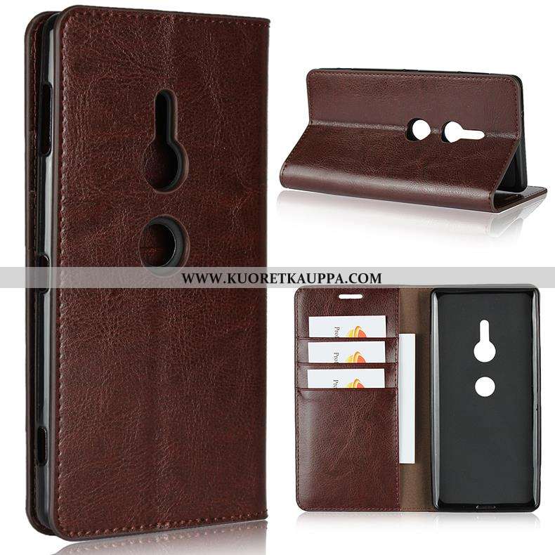 Kuori Sony Xperia Xz2, Kuoret Sony Xperia Xz2, Kotelo Sony Xperia Xz2 Suojaus Nahkakuori Kortti Puhe