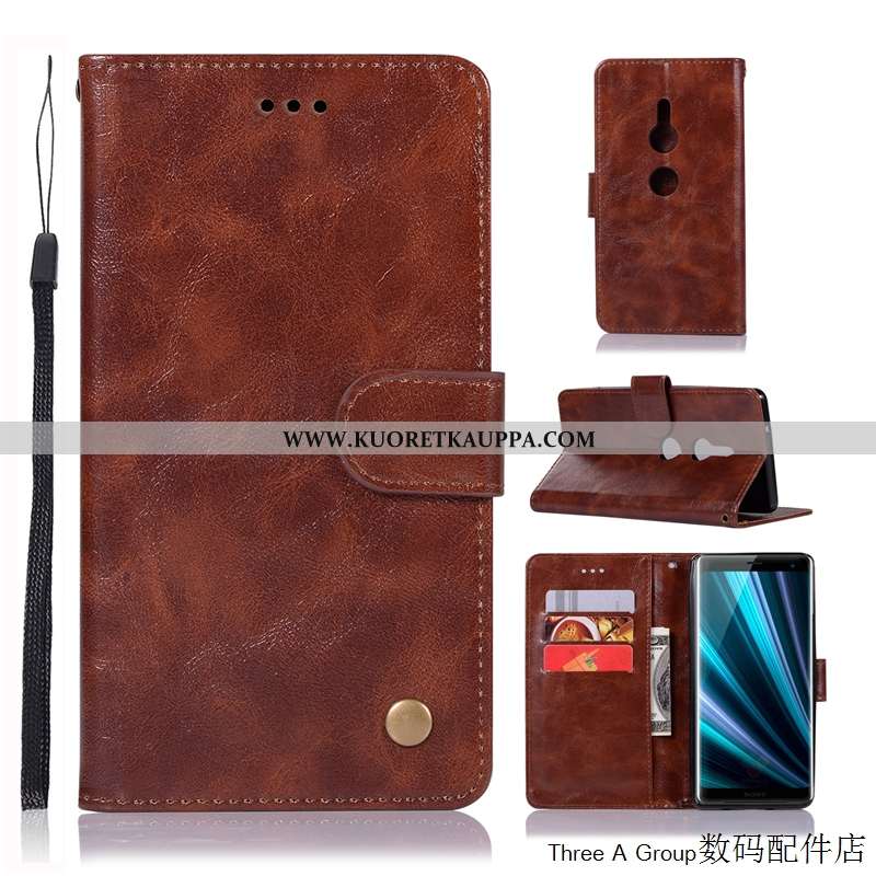 Kuori Sony Xperia Xz3, Kuoret Sony Xperia Xz3, Kotelo Sony Xperia Xz3 Suojaus Nahkakuori Punainen Pu