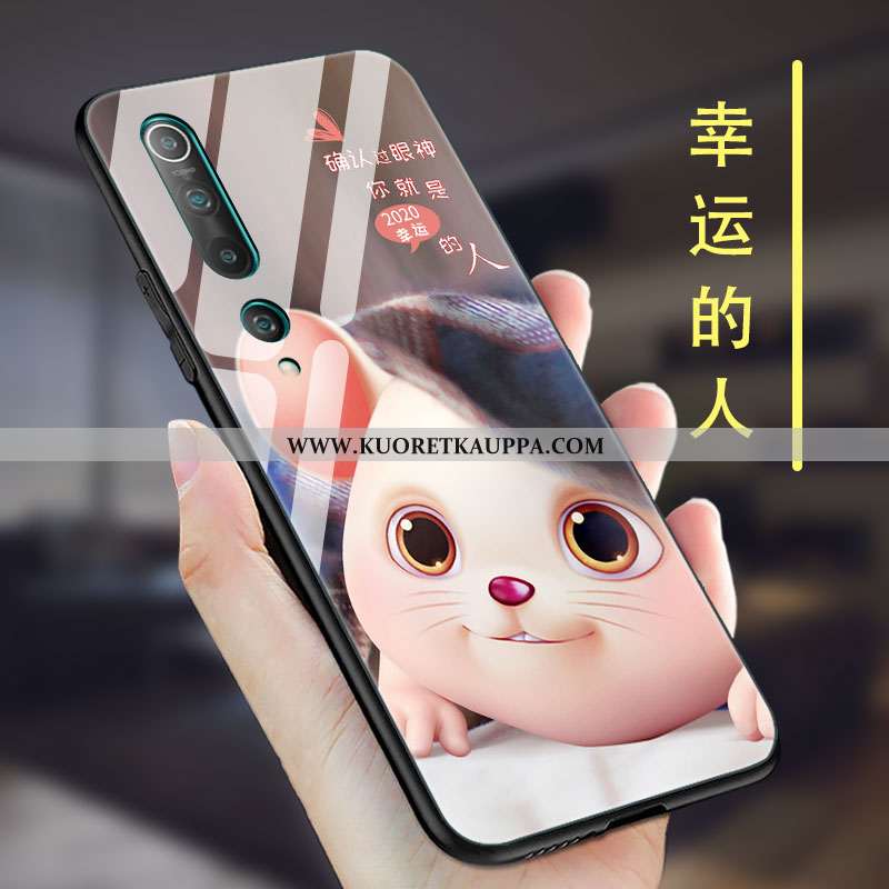 Kuori Xiaomi Mi 10, Kuoret Xiaomi Mi 10, Kotelo Xiaomi Mi 10 Lasi Tila Silikoni Nuoret Suojaus Pinkk