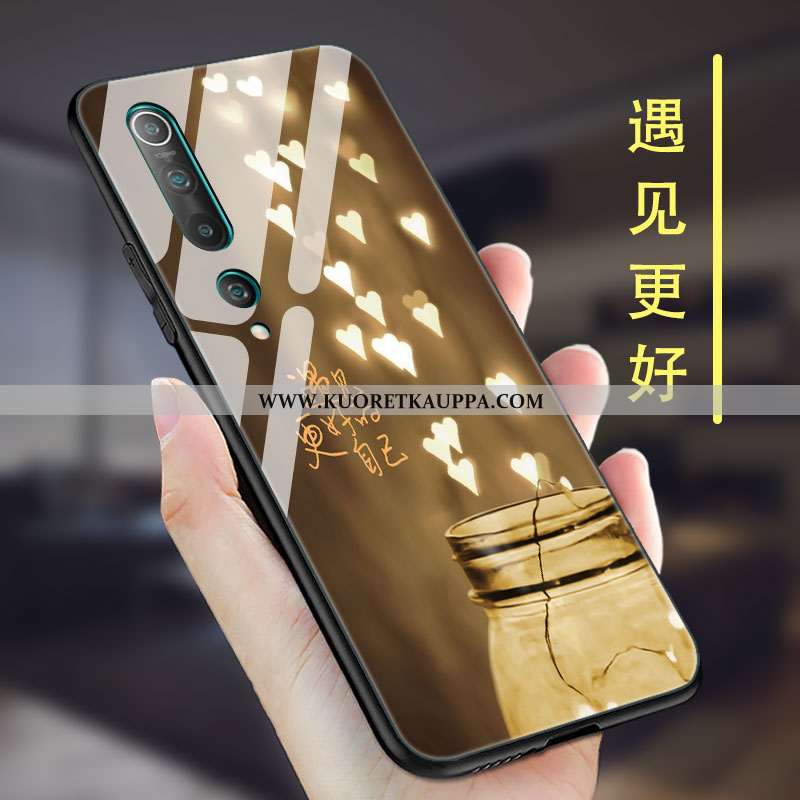 Kuori Xiaomi Mi 10, Kuoret Xiaomi Mi 10, Kotelo Xiaomi Mi 10 Lasi Tila Silikoni Nuoret Suojaus Pinkk