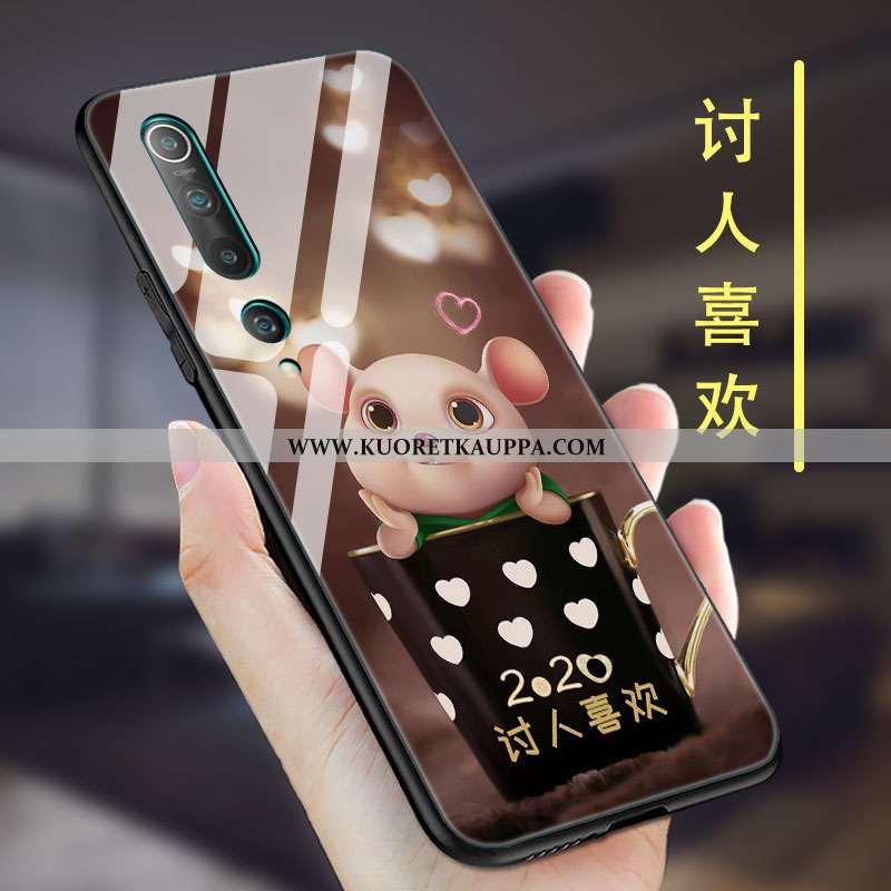 Kuori Xiaomi Mi 10, Kuoret Xiaomi Mi 10, Kotelo Xiaomi Mi 10 Lasi Tila Silikoni Nuoret Suojaus Pinkk