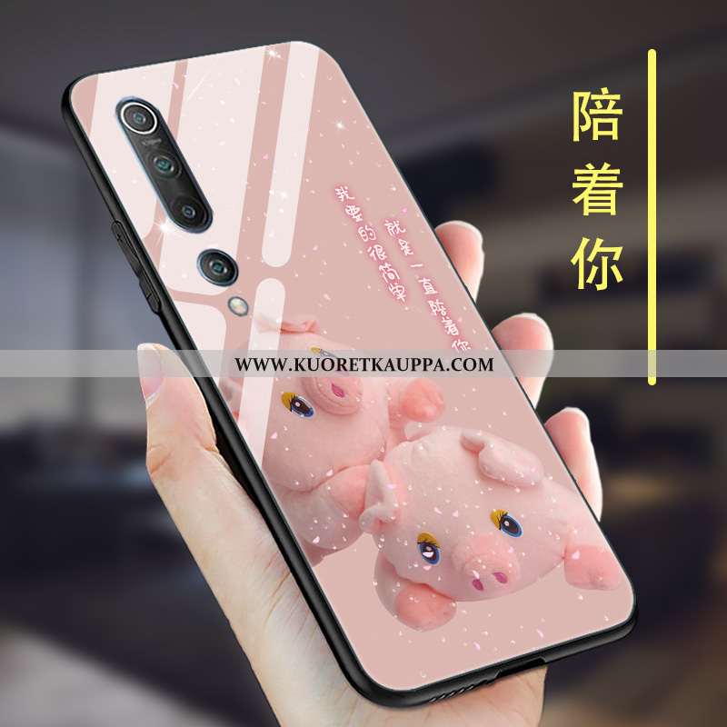 Kuori Xiaomi Mi 10, Kuoret Xiaomi Mi 10, Kotelo Xiaomi Mi 10 Lasi Tila Silikoni Nuoret Suojaus Pinkk