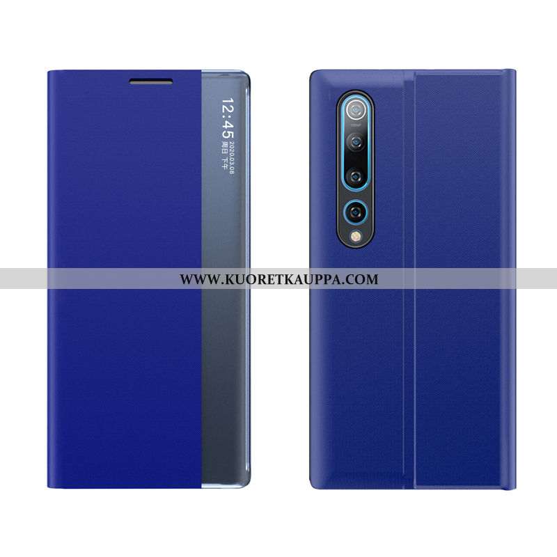 Kuori Xiaomi Mi 10, Kuoret Xiaomi Mi 10, Kotelo Xiaomi Mi 10 Nahkakuori Pieni Hopea