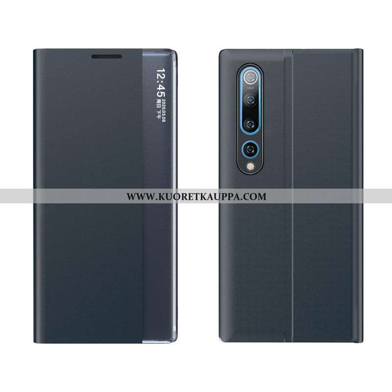 Kuori Xiaomi Mi 10, Kuoret Xiaomi Mi 10, Kotelo Xiaomi Mi 10 Nahkakuori Pieni Hopea