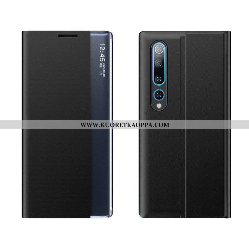 Kuori Xiaomi Mi 10, Kuoret Xiaomi Mi 10, Kotelo Xiaomi Mi 10 Nahkakuori Pieni Hopea