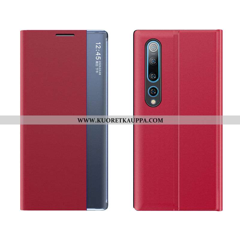 Kuori Xiaomi Mi 10, Kuoret Xiaomi Mi 10, Kotelo Xiaomi Mi 10 Nahkakuori Pieni Hopea