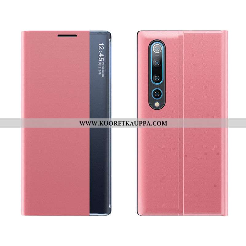 Kuori Xiaomi Mi 10, Kuoret Xiaomi Mi 10, Kotelo Xiaomi Mi 10 Nahkakuori Pieni Hopea
