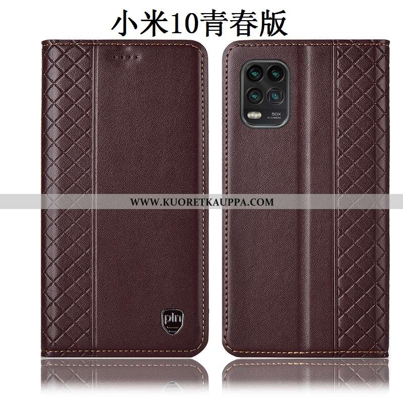 Kuori Xiaomi Mi 10 Lite, Kuoret Xiaomi Mi 10 Lite, Kotelo Xiaomi Mi 10 Lite Nahkakuori Suojaus Nuore