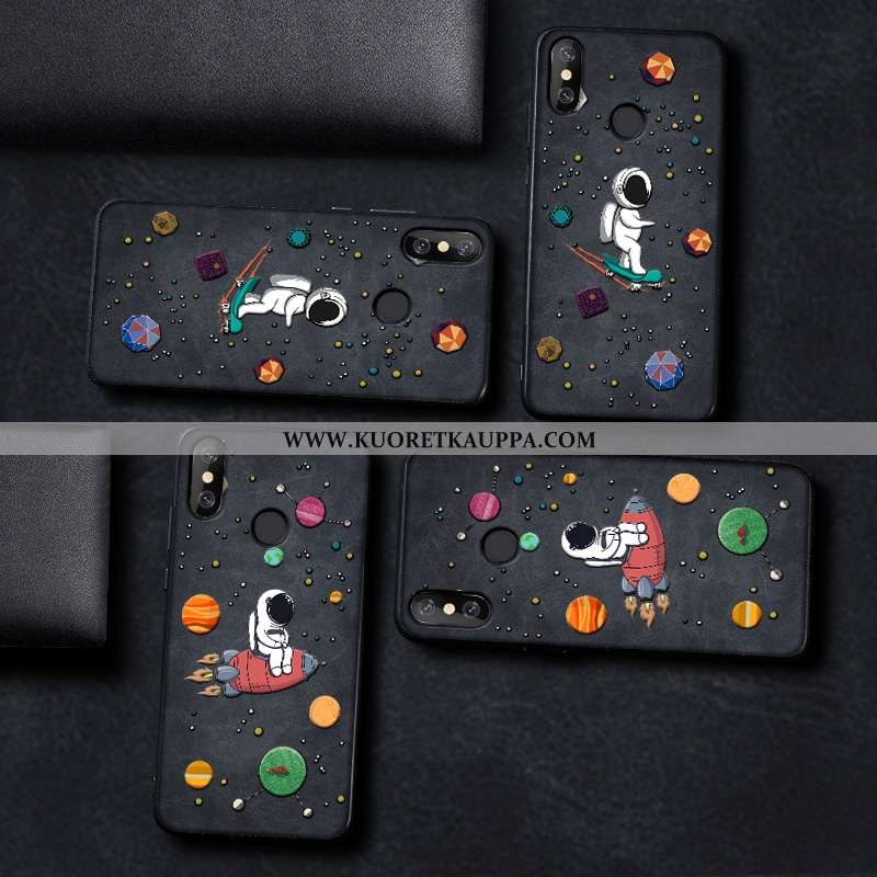 Kuori Xiaomi Mi 8, Kuoret Xiaomi Mi 8, Kotelo Xiaomi Mi 8 Kukkakuvio Silikoni Nuoret Pieni Mustat