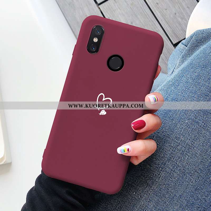 Kuori Xiaomi Mi 8, Kuoret Xiaomi Mi 8, Kotelo Xiaomi Mi 8 Kukkakuvio Suuntaus Viini Punainen Persoon