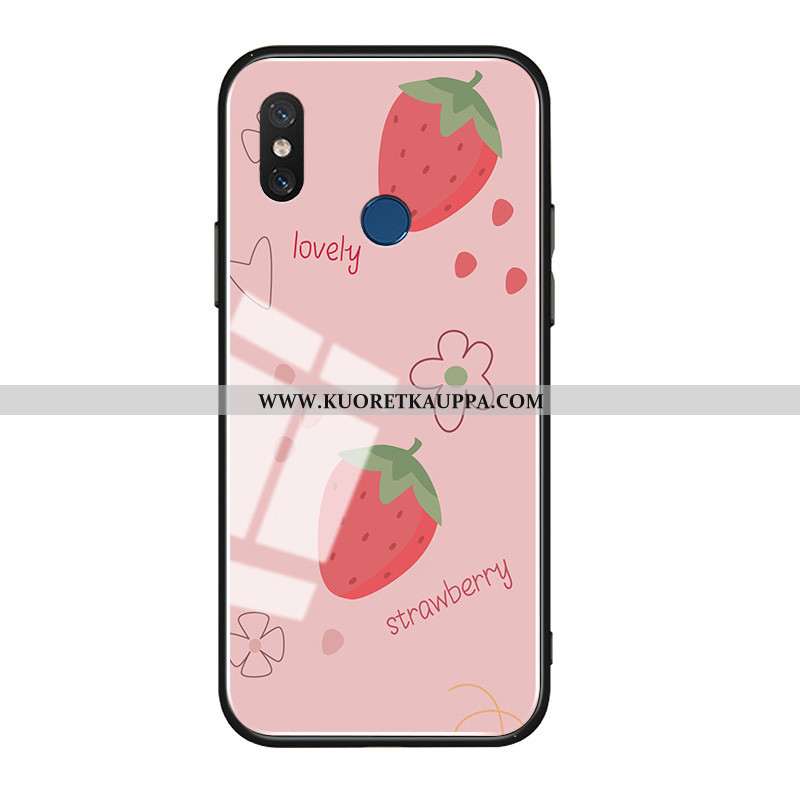 Kuori Xiaomi Mi 8, Kuoret Xiaomi Mi 8, Kotelo Xiaomi Mi 8 Lasi Luova Jauhe Puhelimen Mansikka Pinkki