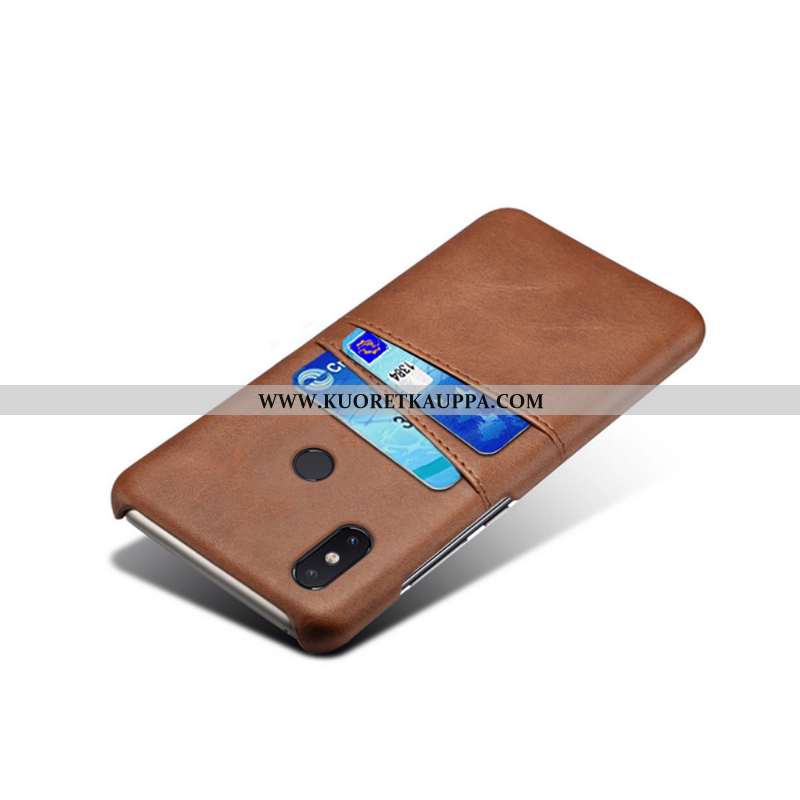 Kuori Xiaomi Mi 8, Kuoret Xiaomi Mi 8, Kotelo Xiaomi Mi 8 Nahkakuori Nahka Kortti Pieni Suojaus Rusk