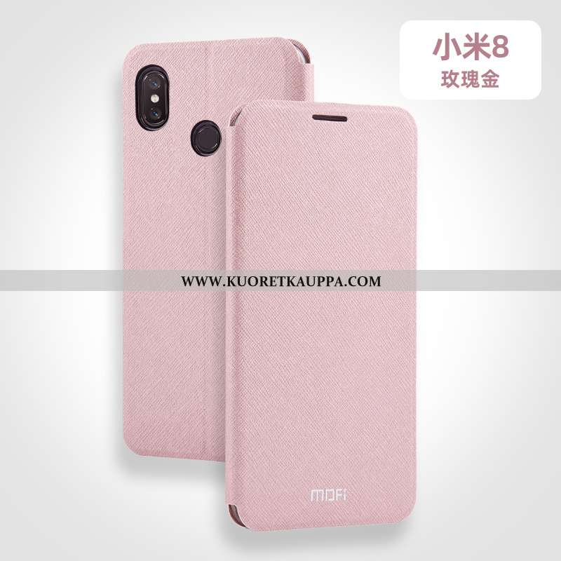 Kuori Xiaomi Mi 8, Kuoret Xiaomi Mi 8, Kotelo Xiaomi Mi 8 Nahkakuori Pehmeä Neste Kova Simpukka Muok