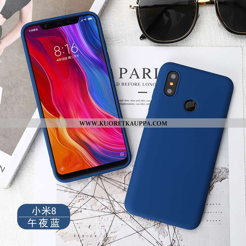 Kuori Xiaomi Mi 8, Kuoret Xiaomi Mi 8, Kotelo Xiaomi Mi 8 Pehmeä Neste Silikoni Sininen Puhelimen Al