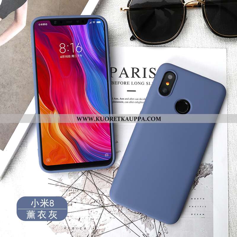 Kuori Xiaomi Mi 8, Kuoret Xiaomi Mi 8, Kotelo Xiaomi Mi 8 Pehmeä Neste Silikoni Sininen Puhelimen Al