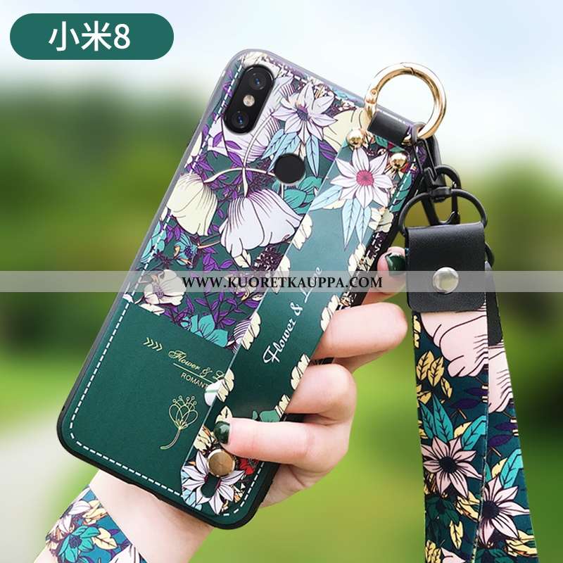 Kuori Xiaomi Mi 8, Kuoret Xiaomi Mi 8, Kotelo Xiaomi Mi 8 Silikoni Suojaus Luova Jauhe Hemming Pinkk
