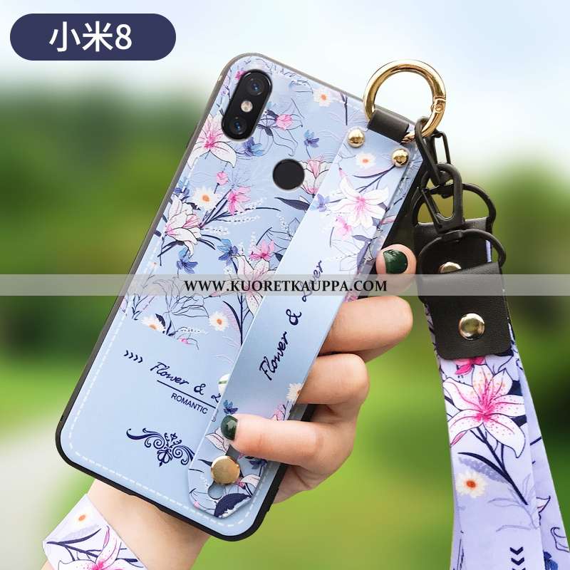 Kuori Xiaomi Mi 8, Kuoret Xiaomi Mi 8, Kotelo Xiaomi Mi 8 Silikoni Suojaus Luova Jauhe Hemming Pinkk