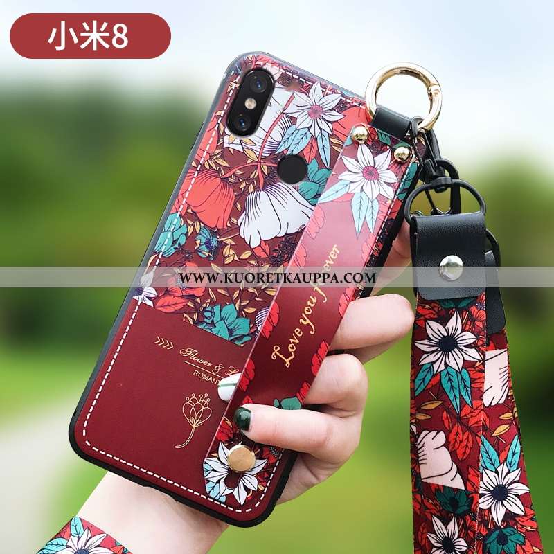 Kuori Xiaomi Mi 8, Kuoret Xiaomi Mi 8, Kotelo Xiaomi Mi 8 Silikoni Suojaus Luova Jauhe Hemming Pinkk