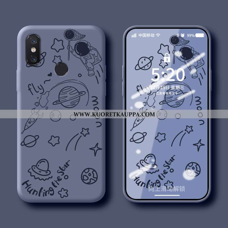 Kuori Xiaomi Mi 8, Kuoret Xiaomi Mi 8, Kotelo Xiaomi Mi 8 Suuntaus Pehmeä Neste Tuuli Silikoni Sinin