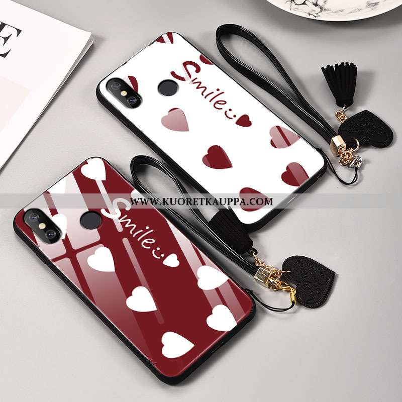 Kuori Xiaomi Mi 8, Kuoret Xiaomi Mi 8, Kotelo Xiaomi Mi 8 Valo Silikoni Kukkakuvio Kova Tila Punaine