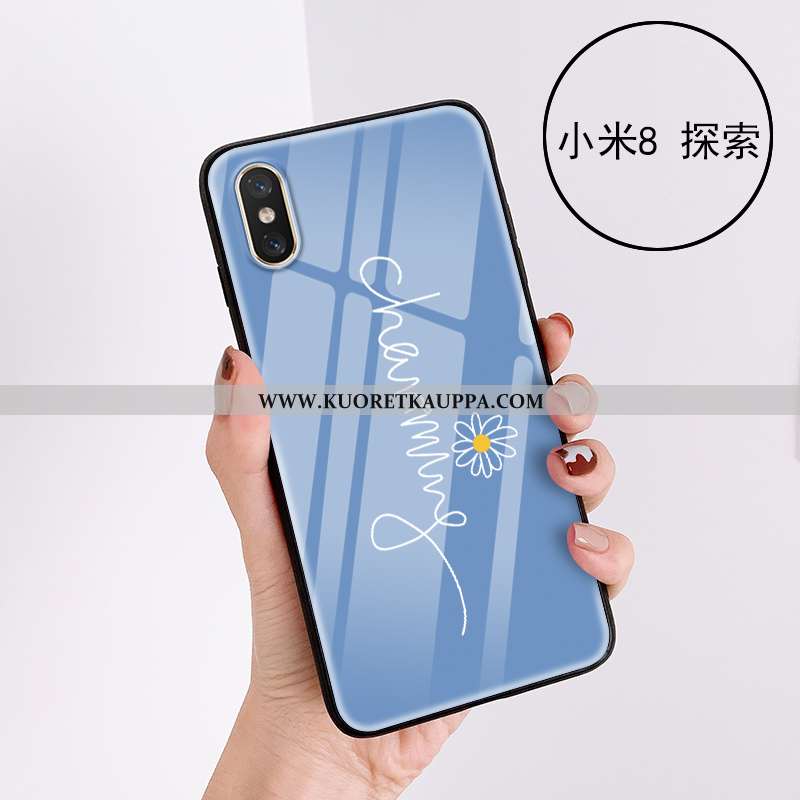 Kuori Xiaomi Mi 8 Pro, Kuoret Xiaomi Mi 8 Pro, Kotelo Xiaomi Mi 8 Pro Kukkakuvio Lasi Pieni Kukka- N