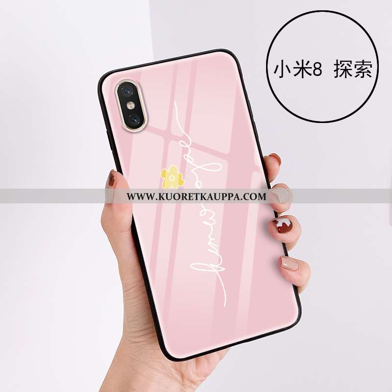 Kuori Xiaomi Mi 8 Pro, Kuoret Xiaomi Mi 8 Pro, Kotelo Xiaomi Mi 8 Pro Kukkakuvio Lasi Pieni Kukka- N