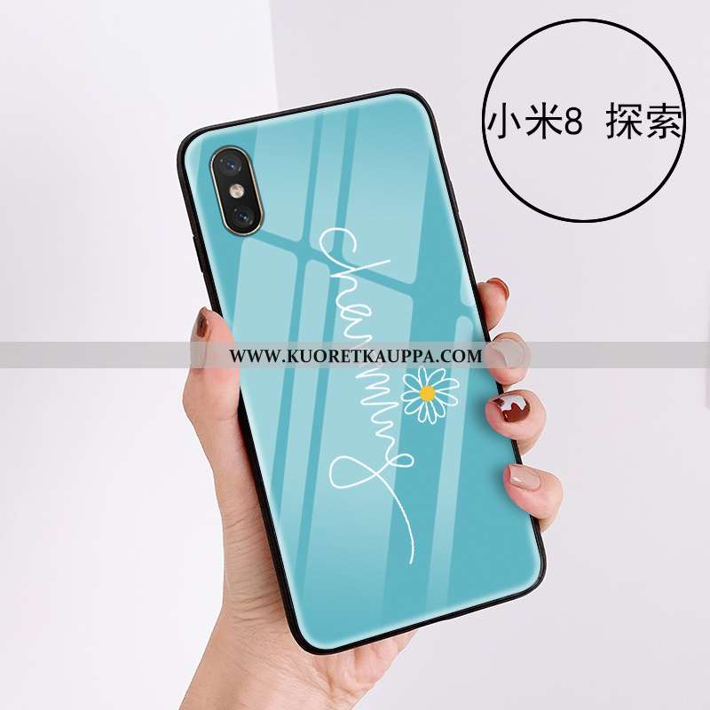 Kuori Xiaomi Mi 8 Pro, Kuoret Xiaomi Mi 8 Pro, Kotelo Xiaomi Mi 8 Pro Kukkakuvio Lasi Pieni Kukka- N