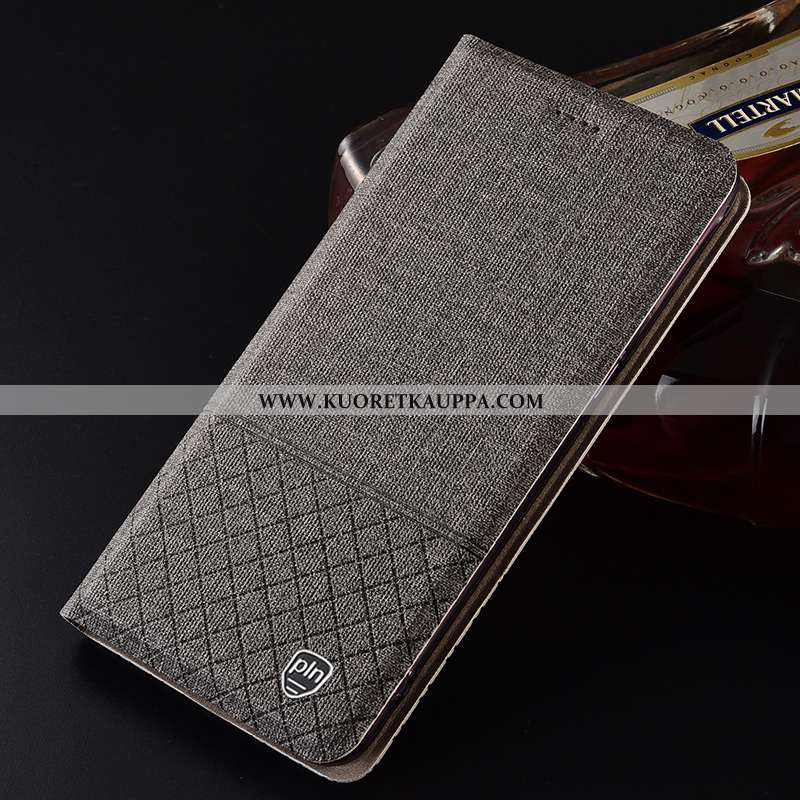 Kuori Xiaomi Mi 8 Pro, Kuoret Xiaomi Mi 8 Pro, Kotelo Xiaomi Mi 8 Pro Nahkakuori Kukkakuvio Harmaa P