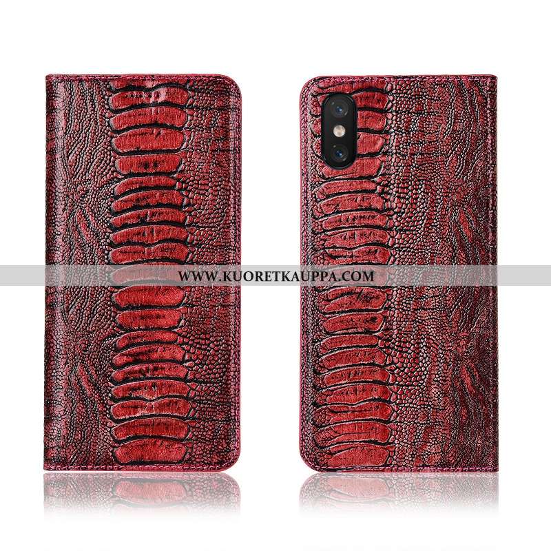 Kuori Xiaomi Mi 8 Pro, Kuoret Xiaomi Mi 8 Pro, Kotelo Xiaomi Mi 8 Pro Suojaus Nahkakuori Viini Punai
