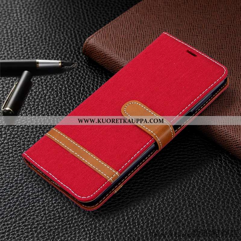Kuori Xiaomi Mi 9, Kuoret Xiaomi Mi 9, Kotelo Xiaomi Mi 9 Nahkakuori Puhelimen Denimi Punainen Kortt