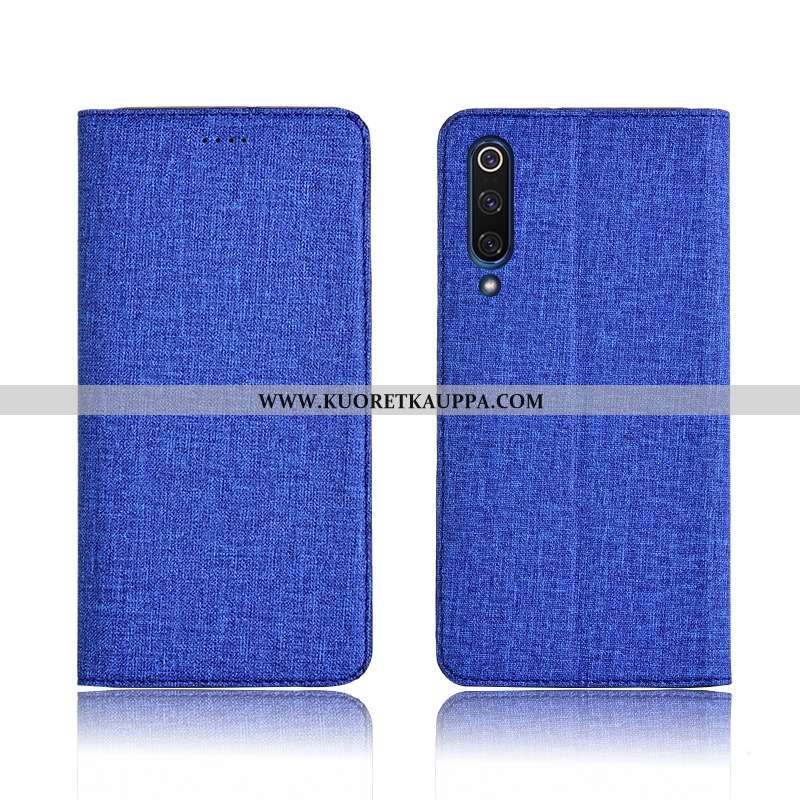 Kuori Xiaomi Mi 9, Kuoret Xiaomi Mi 9, Kotelo Xiaomi Mi 9 Pellava Nahkakuori Malli Silikoni Pinkki