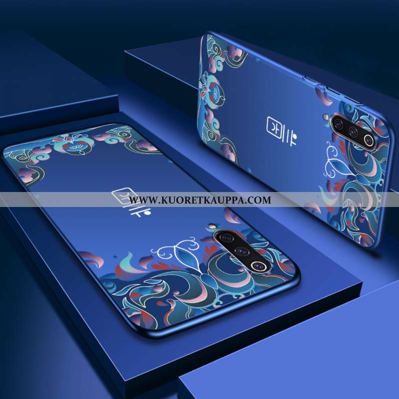 Kuori Xiaomi Mi 9, Kuoret Xiaomi Mi 9, Kotelo Xiaomi Mi 9 Suojaus Pesty Suede Kova Sininen
