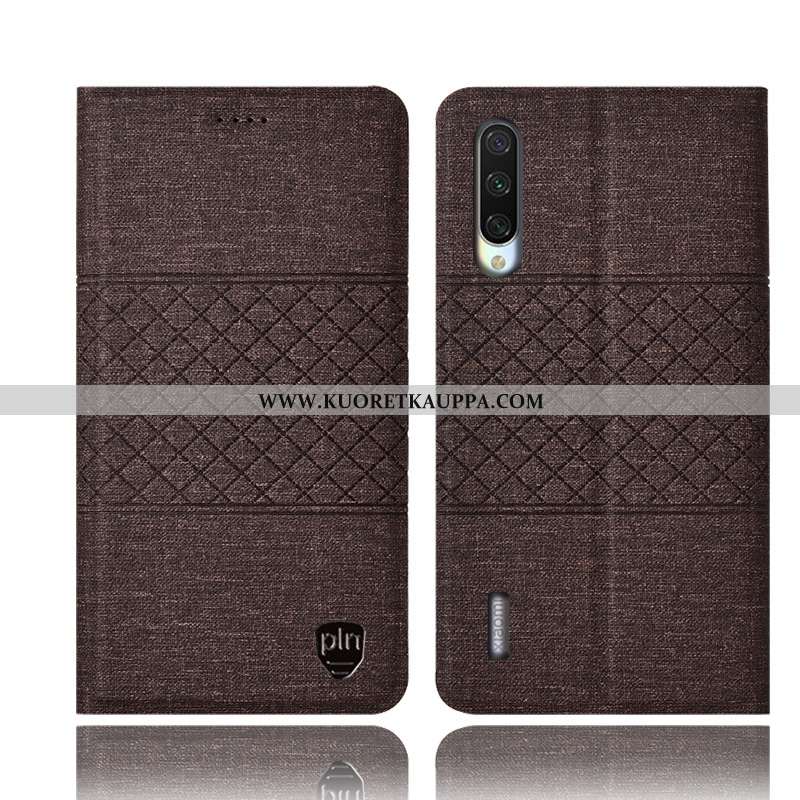 Kuori Xiaomi Mi 9 Lite, Kuoret Xiaomi Mi 9 Lite, Kotelo Xiaomi Mi 9 Lite Suojaus Pellava Nahkakuori 