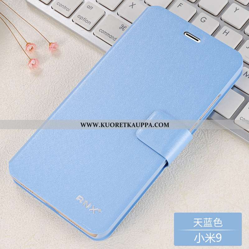 Kuori Xiaomi Mi 9 Se, Kuoret Xiaomi Mi 9 Se, Kotelo Xiaomi Mi 9 Se Nahkakuori Pehmeä Neste Sininen S
