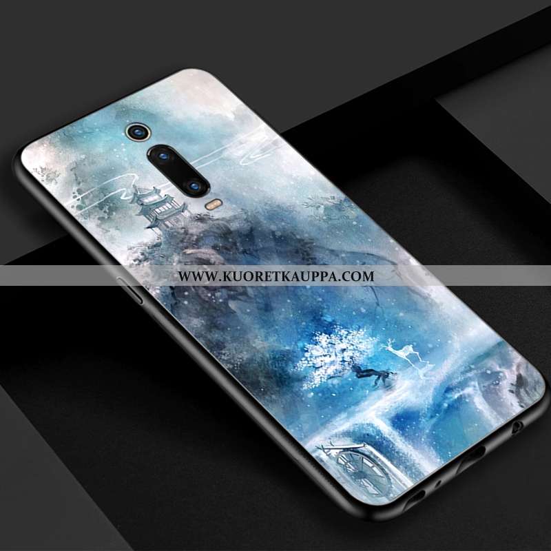 Kuori Xiaomi Mi 9t, Kuoret Xiaomi Mi 9t, Kotelo Xiaomi Mi 9t Lasi Vuosikerta Kaunis Sininen Punainen