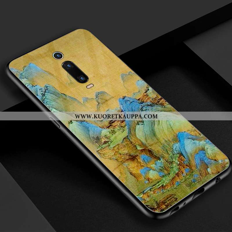 Kuori Xiaomi Mi 9t, Kuoret Xiaomi Mi 9t, Kotelo Xiaomi Mi 9t Lasi Vuosikerta Kaunis Sininen Punainen