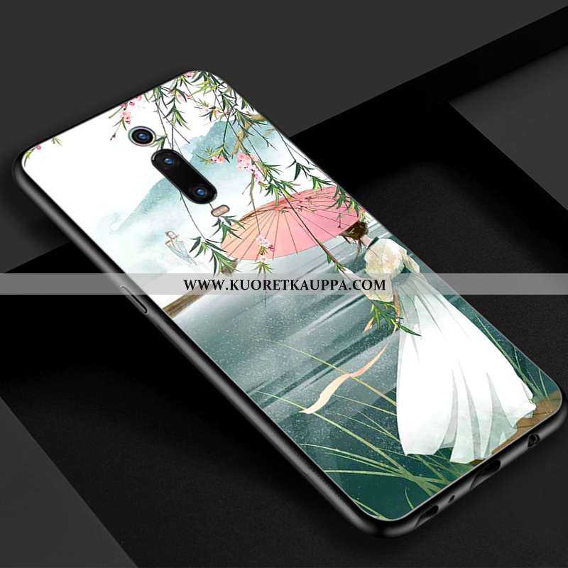 Kuori Xiaomi Mi 9t, Kuoret Xiaomi Mi 9t, Kotelo Xiaomi Mi 9t Lasi Vuosikerta Kaunis Sininen Punainen