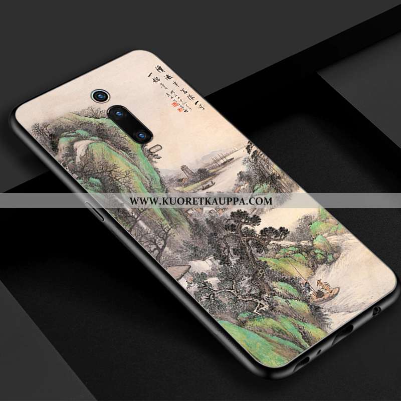 Kuori Xiaomi Mi 9t, Kuoret Xiaomi Mi 9t, Kotelo Xiaomi Mi 9t Lasi Vuosikerta Kaunis Sininen Punainen