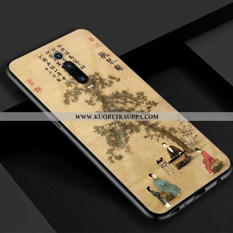 Kuori Xiaomi Mi 9t, Kuoret Xiaomi Mi 9t, Kotelo Xiaomi Mi 9t Lasi Vuosikerta Kaunis Sininen Punainen