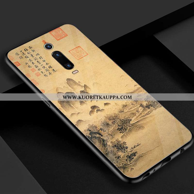 Kuori Xiaomi Mi 9t, Kuoret Xiaomi Mi 9t, Kotelo Xiaomi Mi 9t Lasi Vuosikerta Kaunis Sininen Punainen