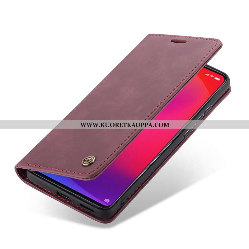Kuori Xiaomi Mi 9t, Kuoret Xiaomi Mi 9t, Kotelo Xiaomi Mi 9t Nahkakuori Viini Punainen Puhelimen Pie
