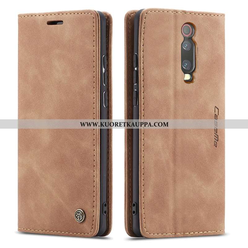 Kuori Xiaomi Mi 9t, Kuoret Xiaomi Mi 9t, Kotelo Xiaomi Mi 9t Nahkakuori Viini Punainen Puhelimen Pie