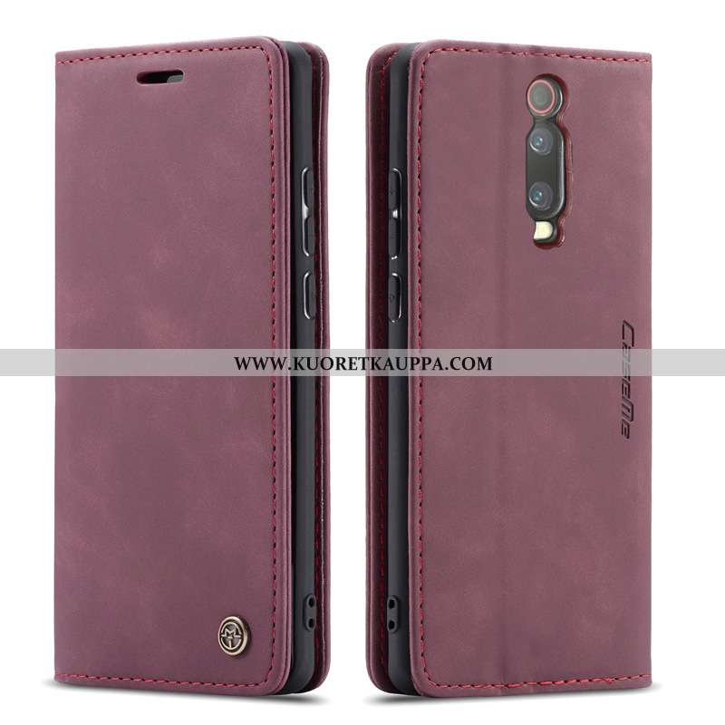 Kuori Xiaomi Mi 9t, Kuoret Xiaomi Mi 9t, Kotelo Xiaomi Mi 9t Nahkakuori Viini Punainen Puhelimen Pie